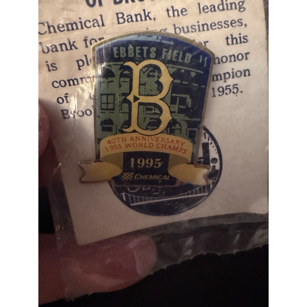 Ebbets Field 40th Anniversary 1955 World Champs Commemorative Chemical Lapel Pin
